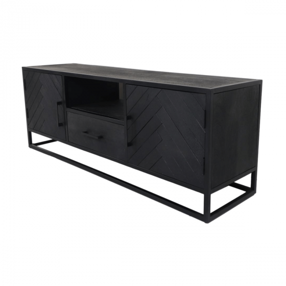 Verona tv-meubel 180x40x55 mangohout/metaal zwart van het woonmerk HSM Collection