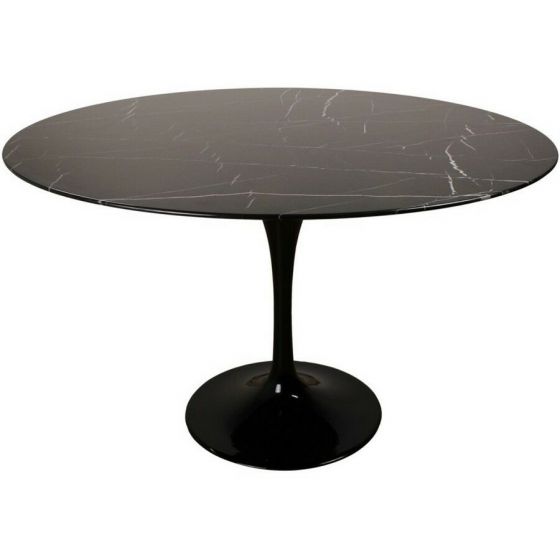 Tulp tafel marmer 120 cm zwart