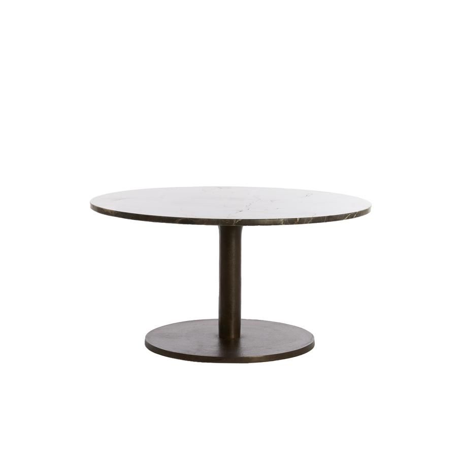 Pazo ronde salontafel Ø76 cm - donkerbruin marmer/donkerbruin