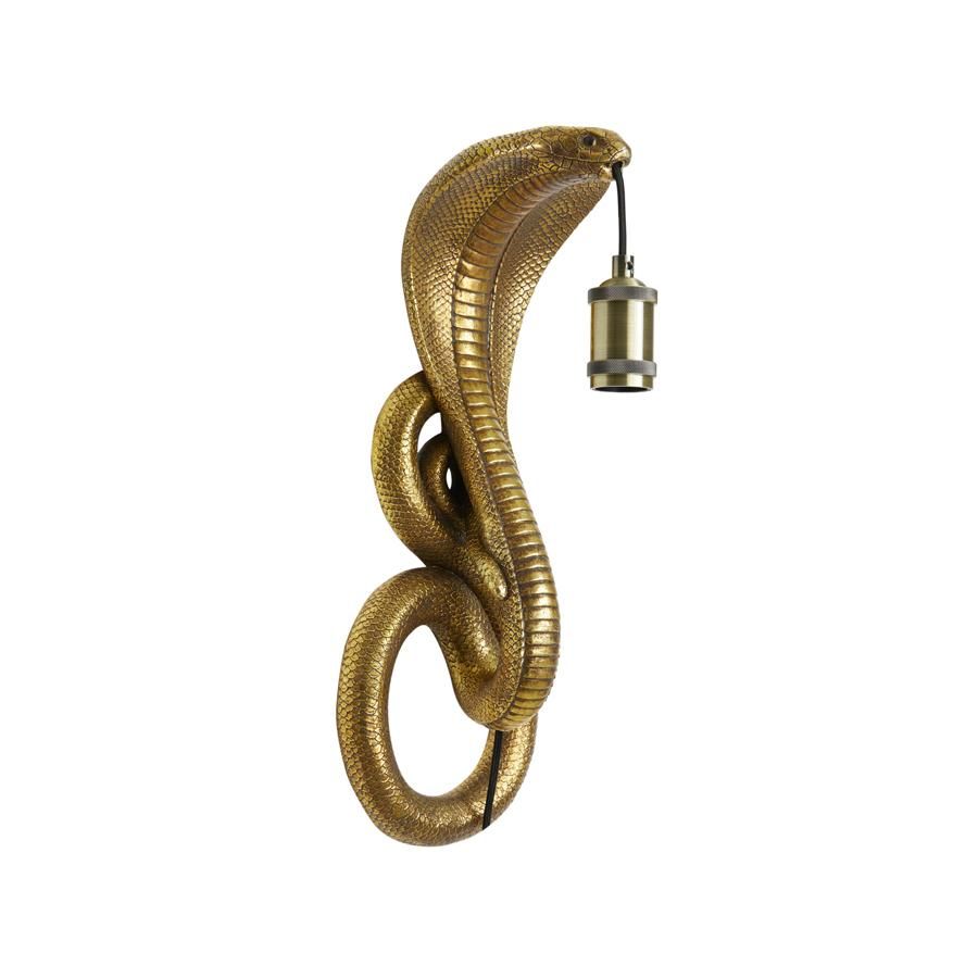 Snake wandlamp 18,5x18x52 cm - antiek brons