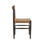 Dina stoel 48x44,5x82 cm - hout donker bruin+zeegras