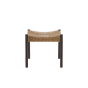 Delis kruk 44x44x40 cm - hout donker bruin + zeegras