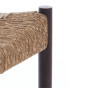 Delis kruk 44x44x40 cm - hout donker bruin + zeegras