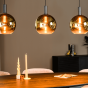 Justine hanglamp 3L 120 cm glas goud van het woonmerk Vurna