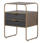 Polite nachtkastje metaal/hout antique brass van het woonmerk BePurehome
