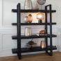 Muden kast 160x40x184 cm mat zwart van het woonmerk Light&Living