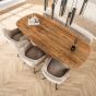Roan Deens ovale eettafel centrale poot 215 cm - massief mango zandkleur