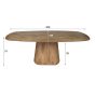Roan Deens ovale eettafel centrale poot 215 cm - massief mango zandkleur