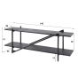 Kingsley tv-meubel 140 cm - grijs