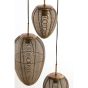 Yaelle hanglamp 3L Ø36x97 cm - antiek brons/mat zwart - OUTLET B
