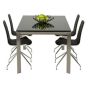XL master tafel zwart glas