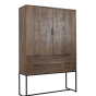 Meave kast 120x40x180 cm hout mat donkerbruin van het woonmerk Light&Living