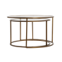 Ferati salontafel glas/goud | set van 2 van het woonmerk Light & Living