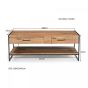 Elin tv-meubel 120 cm mangohout - naturel