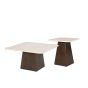 Bottecino bijzettafel vierkant 45 cm - donkerbruin/beige