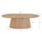 Novero salontafel ovaal 120 cm - naturel