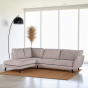 Collin 3-zits hoekbank links stof - beige/poot zwart