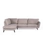 Collin 3-zits hoekbank links stof - beige/poot zwart