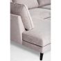Collin 3-zits hoekbank links stof - beige/poot zwart