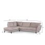 Collin 3-zits hoekbank links stof - beige/poot zwart