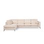 Amber 3-zits hoekbank links ribstof - beige/poot zwart