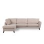 Suus 3-zits hoekbank links stof - beige/poot zwart
