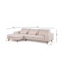 Grande 3-zits hoekbank links stof - beige