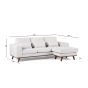 Melva 3-zitsbank L+R stof - beige