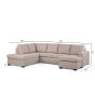 Eddie 3-zits hoekbank links stof - beige