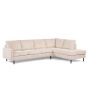 David 3-zits hoekbank rechts ribstof - beige