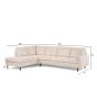 David 3-zits hoekbank rechts ribstof - beige