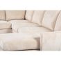 Silon 3-zits hoekbank links ribstof - beige