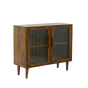 Mocu kast 100x40x85 cm glas/hout bruin van het woonmerk Light&Living