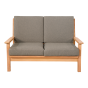 Teak loungebank teak 124cm + kussen