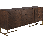 Class dressoir hoog MDF 45x180x80 cm bruin/goud