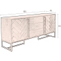 Class dressoir hoog MDF 45x180x80 cm bruin/goud