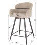 Enzo barstoel draaibaar bouclé - zand - OUTLET B