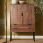 Meave kast 120x40x180 cm hout mat donkerbruin van het woonmerk Light&Living