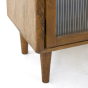 Mocu kast 100x40x85 cm glas/hout bruin van het woonmerk Light&Living