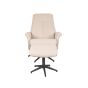 Bergen draaibare fauteuil bouclé - naturel + hocker