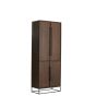 Lilian wandkast 75x40x200 cm - donkerbruin