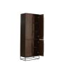 Lilian wandkast 75x40x200 cm - donkerbruin