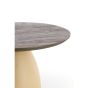 Ocana bijzettafel ø45x50 cm hout - bruin+mat beige