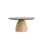 Ocana salontafel ø80x40 cm hout olie - bruin+mat beige