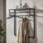 Leonie kapstok roede 12 haaks - zwart bruin - OUTLET C