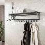 Weiss kapstok 10 haaks roede-hoedenplank -  zwart/bruin
