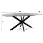 Marco eettafel 180 cm deens ovaal - zwart marmer look