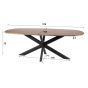 Estes eettafel 215 cm ovale massief mango - zand