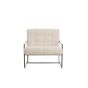 Geneve fauteuil bouclé - crème+nikkel