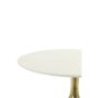 Rickerd salontafel Ø76x36 cm - wit marmer+antiek brons